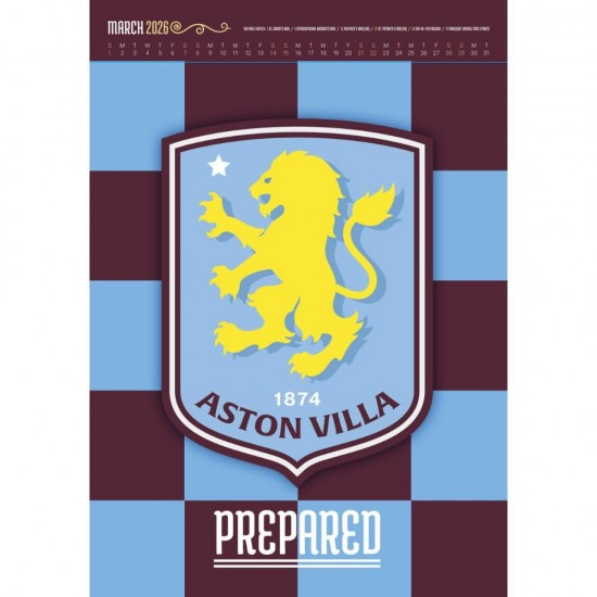 Aston Villa FC Deluxe Calendar 2026