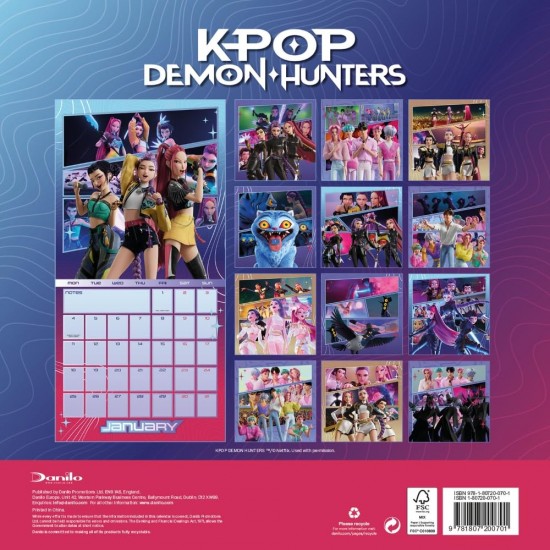 Ημερολόγιο τοίχου K-Pop Demon Hunters 2027