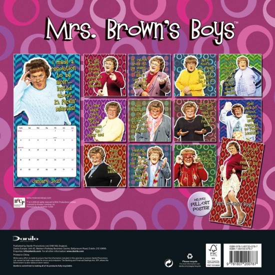 Ημερολόγιο τοίχου Mrs Browns Boys 2027