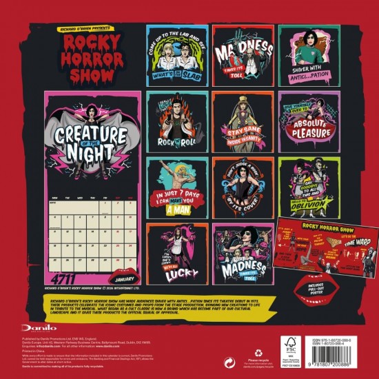 Ημερολόγιο τοίχου Rocky Horror Show 2027