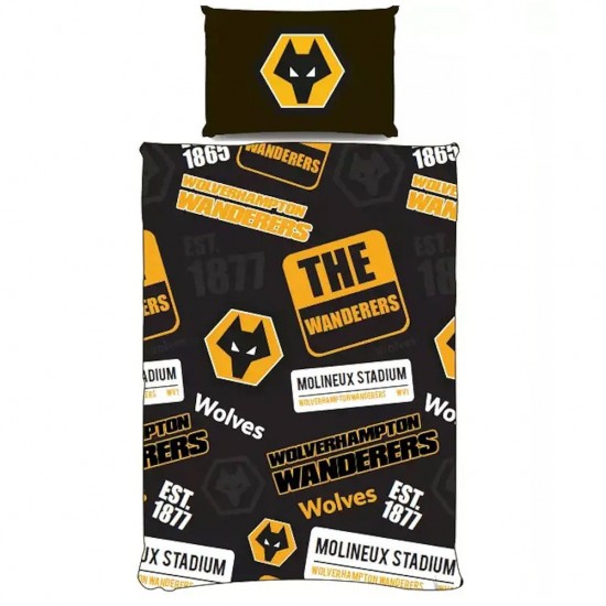 Σετ παπλωματοθήκης Wolverhampton Wanderers FC Patch, μονό