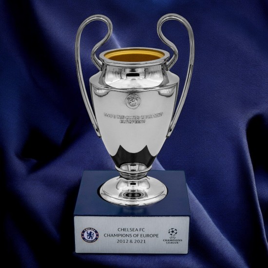 UEFA Champions League τρισδιάστατη μινιατούρα τροπαίου σε ακρυλική βάση Τσέλσι (15cm)