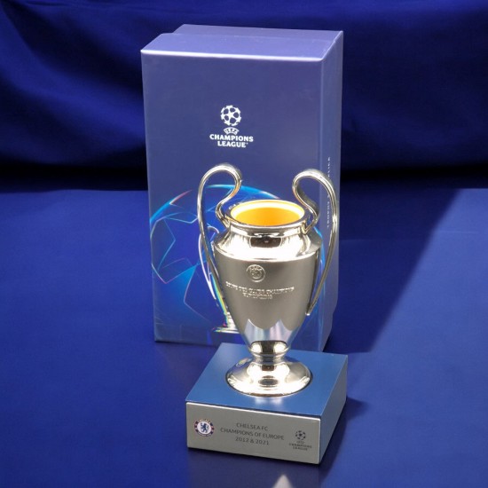 UEFA Champions League τρισδιάστατη μινιατούρα τροπαίου σε ακρυλική βάση Τσέλσι (15cm)