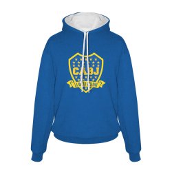 Μπόκα φούτερ με κουκούλα 'La Mitad Mas Uno', μπλε ρουά