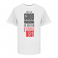 Τζωρτζ Μπεστ μπλουζάκι 'Good,Better,BEST', λευκό