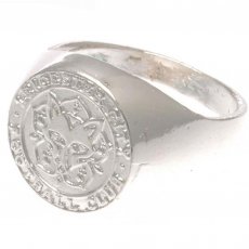 Leicester City F.C. Silver Plated Crest Ring Medium