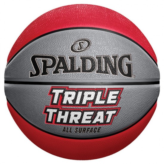 Μπάλα μπάσκετ Spalding Triple Threat (μέγεθος 7) γκρι/κόκκινο 