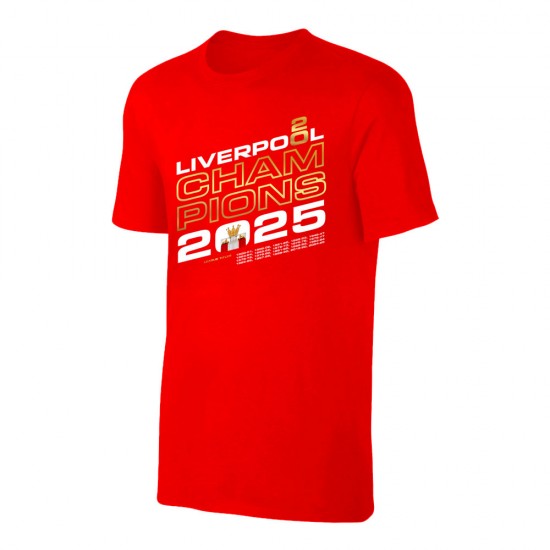 Λίβερπουλ μπλουζάκι ''CHAMPIONS 2025'', κόκκινο