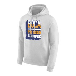 Μπόκα φούτερ με κουκούλα 'Te Sigo SIEMPRE', λευκό