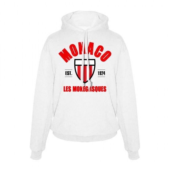 Monaco Est.1924 footer with hood, white