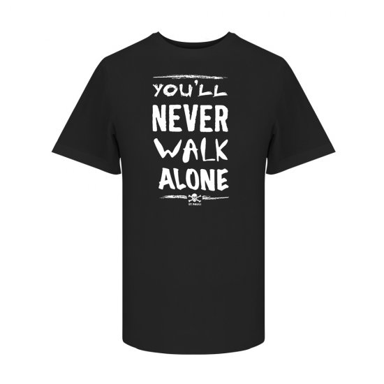 Ζανκτ Πάουλι μπλουζάκι You will never walk alone, μαύρο