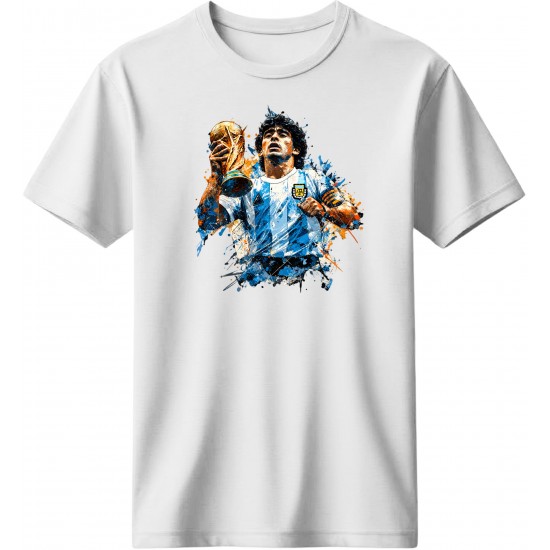 Μαραντόνα μπλουζάκι '' El Diego World Champion 1986,'' λευκό