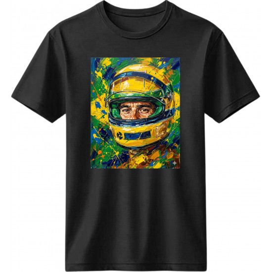 Άιρτον Σένα μπλουζάκι Brazilian Racing Legend, μαύρο