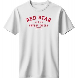 Ερυθρός Αστέρας μπλουζάκι «Red Star Est 1945», λευκό