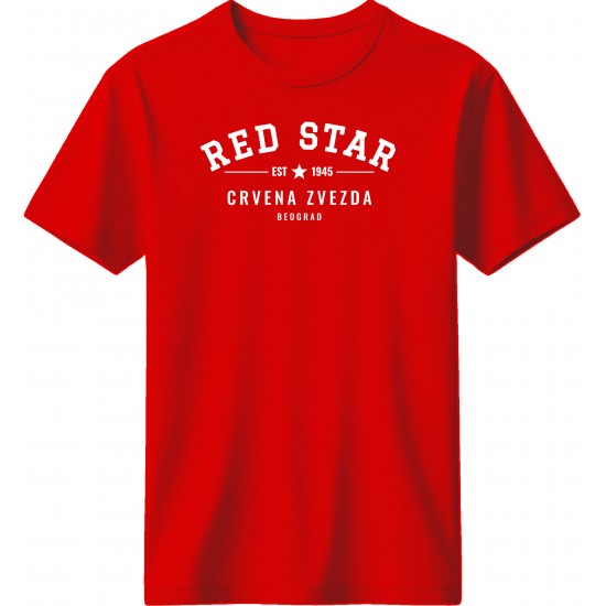 Ερυθρός Αστέρας μπλουζάκι «Red Star Est 1945», κόκκινο