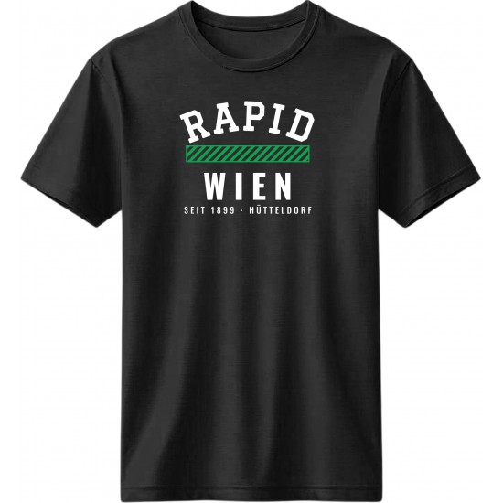 Ραπίντ Βιέννης μπλουζάκι «Rapid Wien Seit 1899», μαύρο