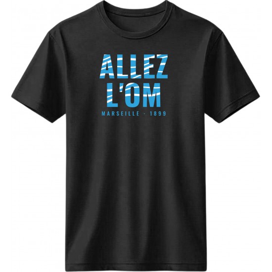 Ολιμπίκ Μαρσέιγ μπλουζάκι «Allez l'OM», μαύρο