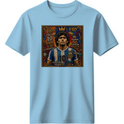 Maradona retro t-shirt ''El Dios del Fútbol -Mexico 1986 Legend T-Shirt'', γαλάζιο