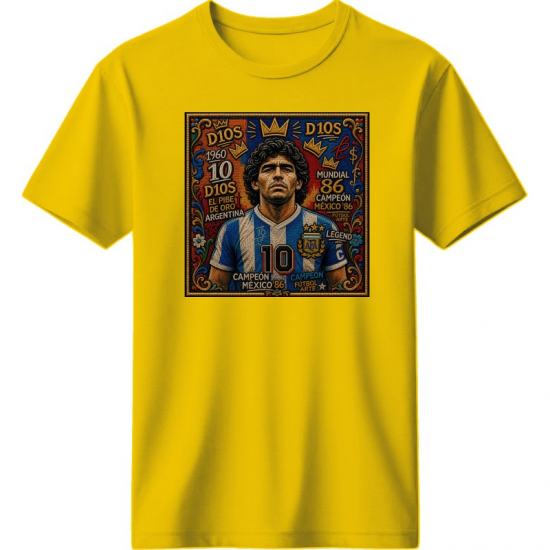 Maradona retro t-shirt ''El Dios del Fútbol -Mexico 1986 Legend T-Shirt'', κίτρινο