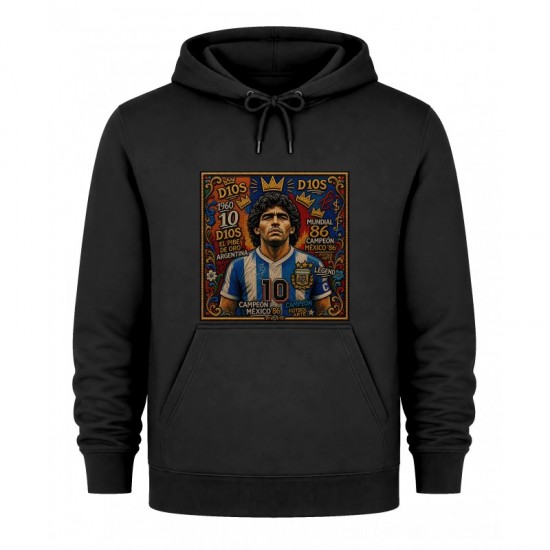 Maradona φούτερ ''El Dios del Fútbol -Mexico 1986 Legend T-Shirt'', μαύρο