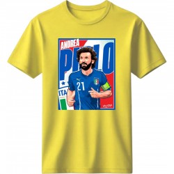 Πίρλο ρετρό μπλουζάκι “Andrea Pirlo 21 – Italia”, κίτρινο