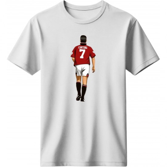 Καντονά ρετρό μπλουζάκι “Cantona 7 Iconic, λευκό