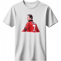 Καντονά ρετρό μπλουζάκι “Cantona 7”, λευκό