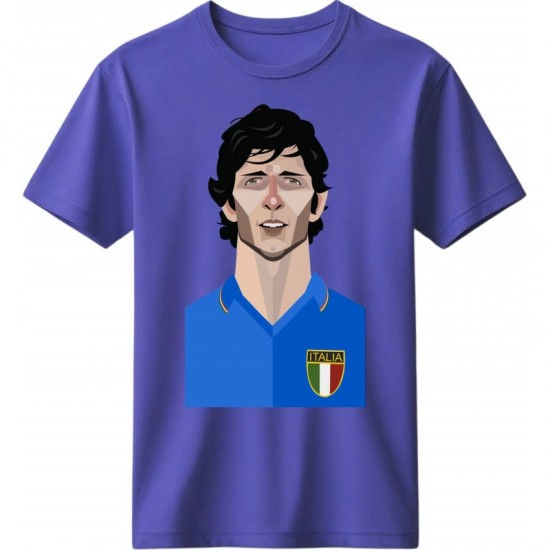 Paolo Rossi ρετρό μπλουζάκι “Paolo Rossi – Italia” , μωβ