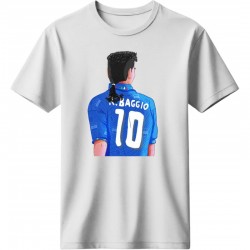 Μπάτζιο ρετρό μπλουζάκι “Baggio 10 – Italia” , λευκό