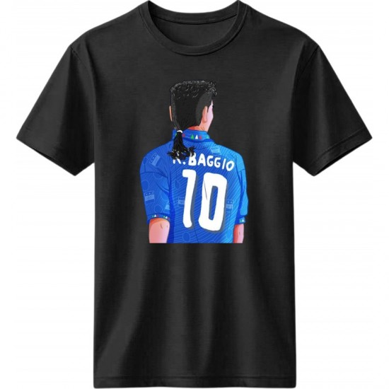 Μπάτζιο ρετρό μπλουζάκι “Baggio 10 – Italia” , μαύρο
