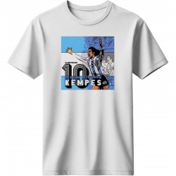 Κέμπες ρετρό μπλουζάκι “Mario Kempes – El Matador 10” ,λευκό