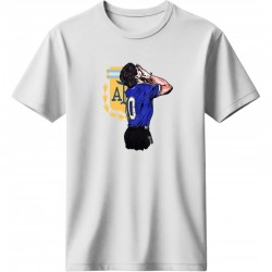 Μαραντόνα ρετρό μπλουζάκι “Argentina No.10 Legend”, λευκό