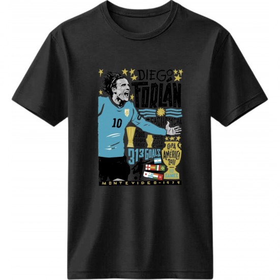 Φορλάν ρετρό μπλουζάκι “Diego Forlán – La Cachavacha” μαύρο