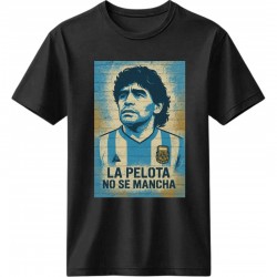 Μαραντόνα ρετρό μπλουζάκι “La Pelota No Se Mancha” ,μαύρο