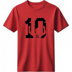 Μέσι μπλουζάκι ''The Magic Number 10'. κόκκινο