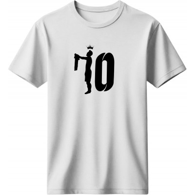 Μέσι μπλουζάκι ''The King of 10''. λευκό