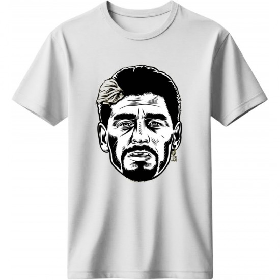 Μαραντόνα ρετρό μπλουζάκι “Golden Striker Portrait”, λευκό