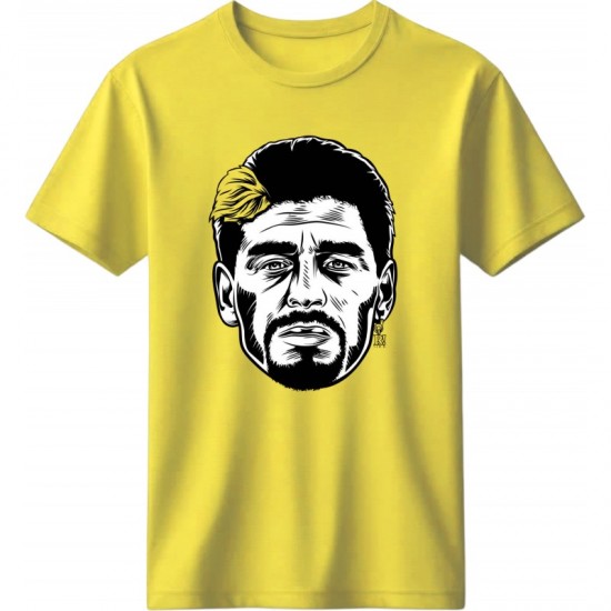 Μαραντόνα ρετρό μπλουζάκι “Golden Striker Portrait”, κίτρινο