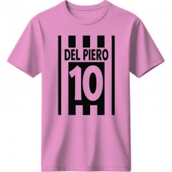 Ντελ πιέρο μπλουζαάκι ποδοσφαίρου Del Piero 10 – Classic Stripes Edition”,ροζ