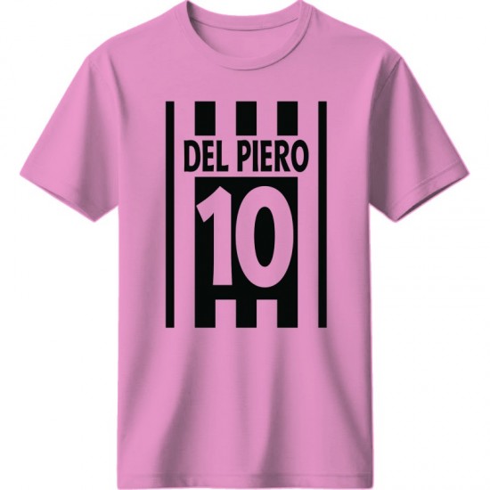 Ντελ πιέρο μπλουζαάκι ποδοσφαίρου Del Piero 10 – Classic Stripes Edition”,ροζ