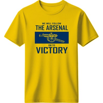 Άρσεναλ μπλουζάκι ποδοσφαίρου «We Will Follow The Arsenal» – Victory Edition, κίτρινο