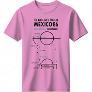 Μαραντόνα ρετρό μπλουζάκι “El Gol del Siglo – Mexico 86” – Tactical Art Edition, ροζ