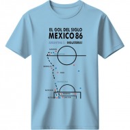 Μαραντόνα ρετρό μπλουζάκι “El Gol del Siglo – Mexico 86” – Tactical Art Edition, ανοιχτό μπλε