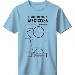 Μαραντόνα ρετρό μπλουζάκι “El Gol del Siglo – Mexico 86” – Tactical Art Edition, ανοιχτό μπλε