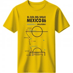 Μαραντόνα ρετρό μπλουζάκι “El Gol del Siglo – Mexico 86” – Tactical Art Edition, κίτρινο