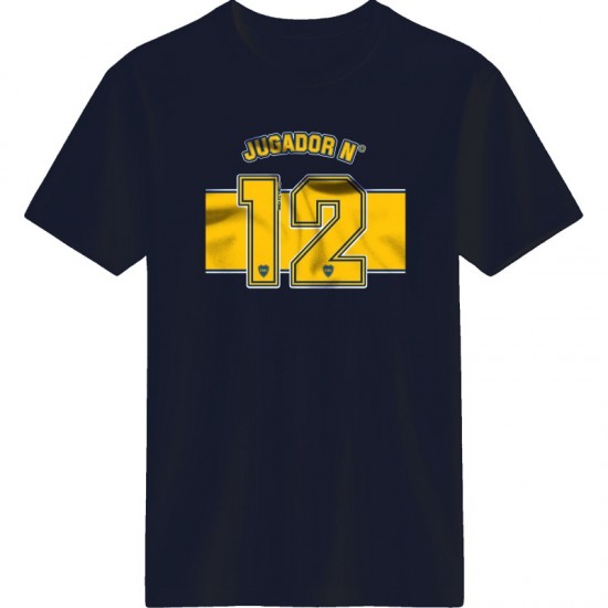 Μπόκα ρετρό μπλουζάκι “Jugador Nº12” – Fan Culture Edition,σκούρο μπλε