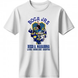 Μπόκα ρετρό μπλουζάκι ““Boca Juniors – Maradona Tribute”, λευκό