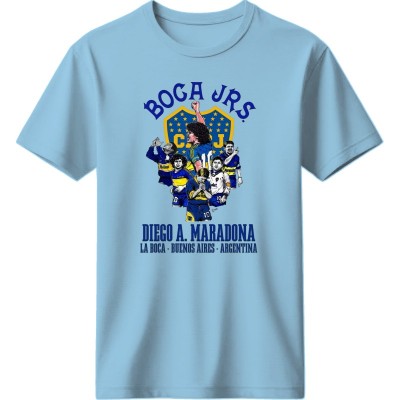 Μπόκα Τζούνιορς ρετρό μπλουζάκι «Boca Juniors – Maradona Tribute», ανοιχτό μπλε