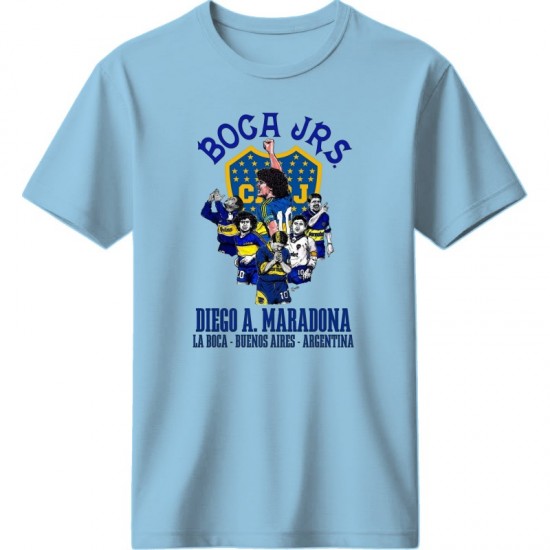 Μπόκα ρετρό μπλουζάκι ““Boca Juniors – Maradona Tribute”, ανοιχτό μπλε