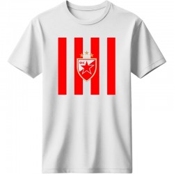 Ερυθρός Αστέρας μπλουζάκι “Red Star Stripes” – Classic Fans Edition, λευκό
